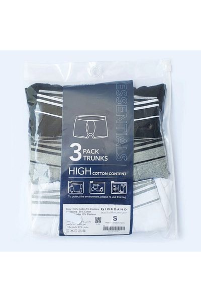 Giordano Men's Cotton Spandex Jersey 3-Pack Trunks