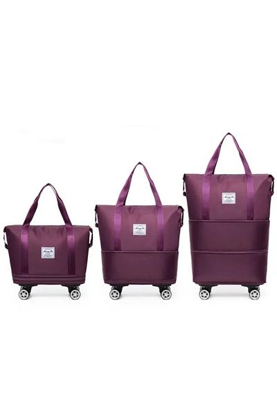 OEM Purple travel bag, 3 sizes, 70x40x22 cm, 63L, removable wheels, waterproof. (94 characters)