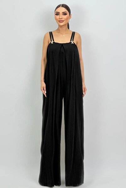 FEVER Toka detaylı askılı viskon tulum