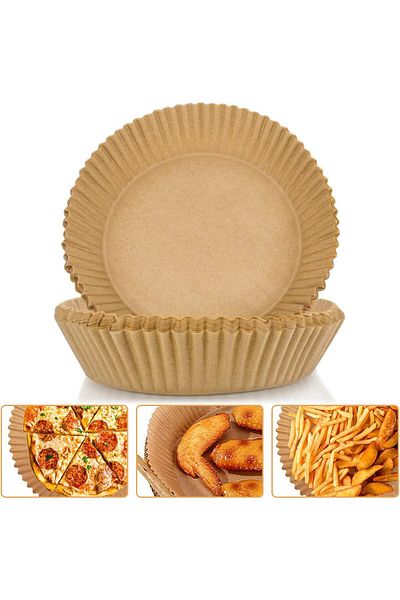 Generic HOLEMZ 50-Pack Round Air Fryer Parchment Paper Liners Non-Stick, Waterproof, Oilproof