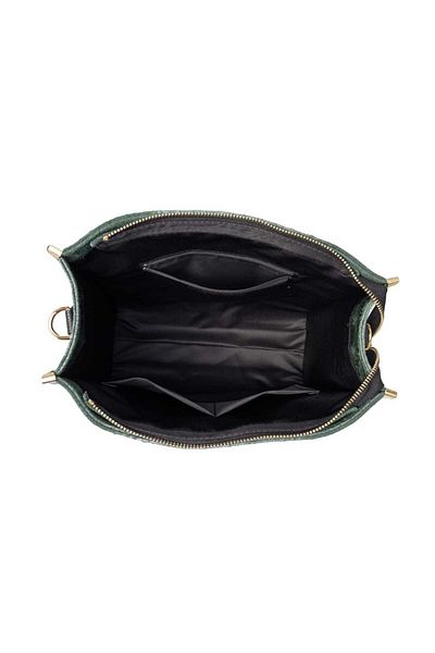 Toro Nero Geantă de damă din piele naturală verde Ava
