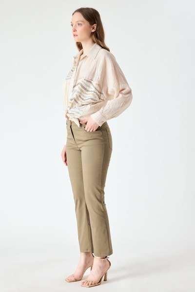 FEVER Likralı dar paça pantolon