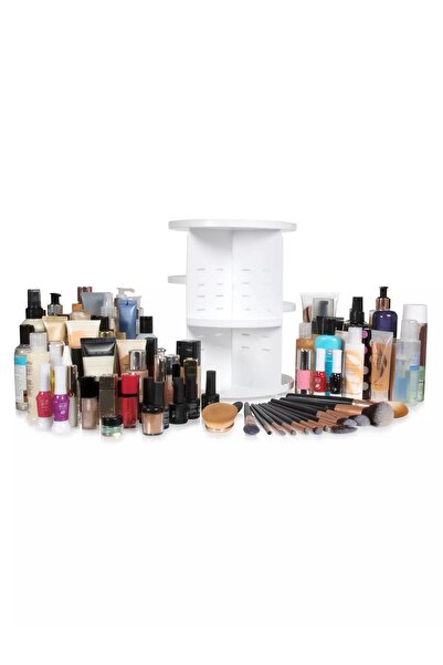 RİO BEAUTY RIO CSST cosmetic organizer, 360° rotation, 6 adjustable shelves, 30 x 22.9 x 22.9 cm, white