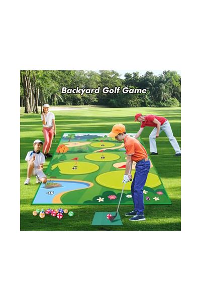 MACON Premium Chipping Golf & Dart Practice Mat Set - Indoor/Outdoor Game Kit for Family Fun - Includes Go