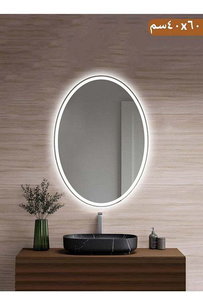 Taimi Oval Bathroom Mirror with LED Backlight and Touch Control Wall Mounted with 3 Colors 60x40cm