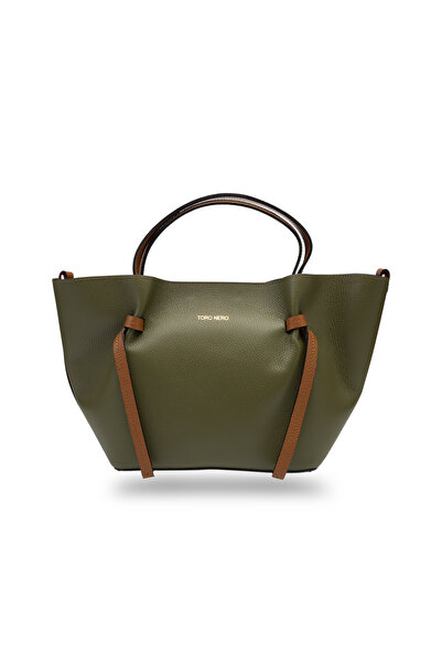 TORO NERO Geantă de damă din piele naturală, verde, Loretta