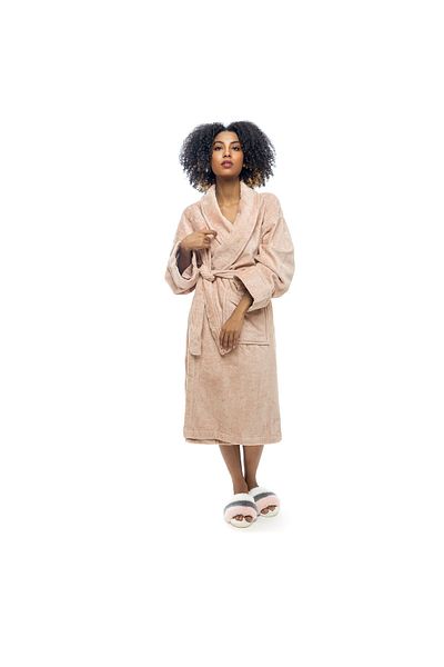 Orange Bed & Bath Wave | 100% Cotton Bathrobe, One Piece|Ivory-m