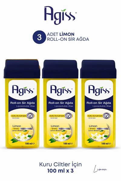 AGISS Kuru Ciltler Için Limon Roll-on Sir Ağda 100 ml X 3 Adet