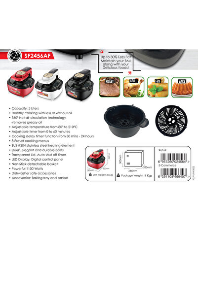 Sanford Sanford Digital Air Fryer, 5 Liters, White