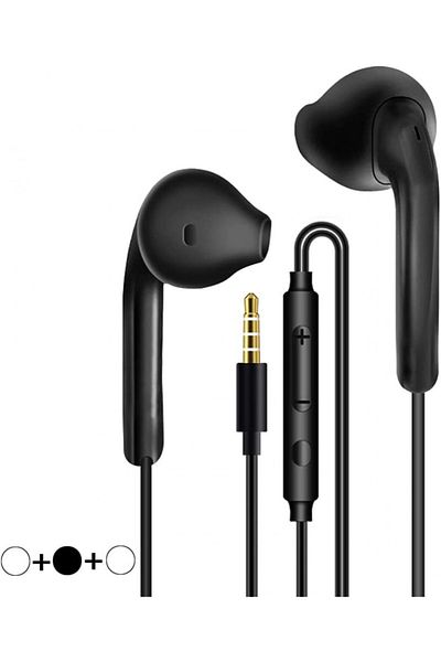 Yrr Wired Headphones With Microphone, Black, 3.5 Mm Jack