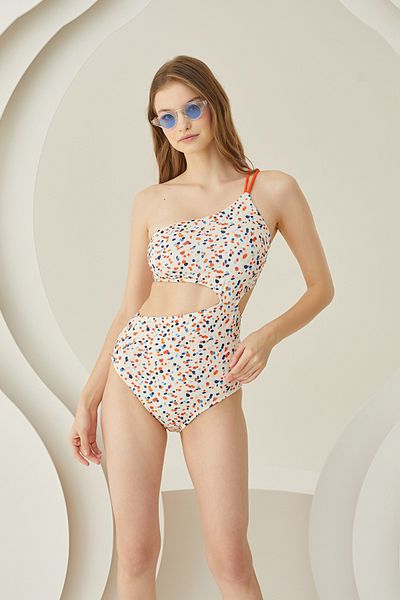 NBB One Shoulder Mayokini, Patterned