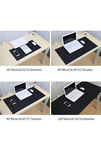 GORESE desk mat, artificial leather, black, 80 x 40 cm