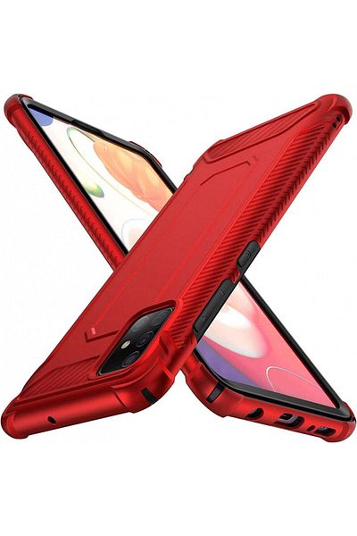 Oretech Set Of Two Screen Protectors For Galaxy A51 , Tempered Glass/tpu, Red/transparent, 6.5 Inches