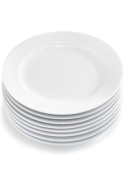 mastergold 6*15CM Set Of 6 Premium Porcelain Dinner Plates Set Of 6 Round Flat& Serving Plates For Meat Dessert
