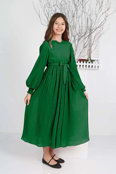 Asortik Kids Girl's Long Length Pleated Chiffon Dress