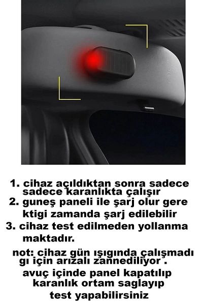 Sea Home Red Color Car Solar Powered Anti-Theft Deterrent Alarm Led 1 Piece M-498