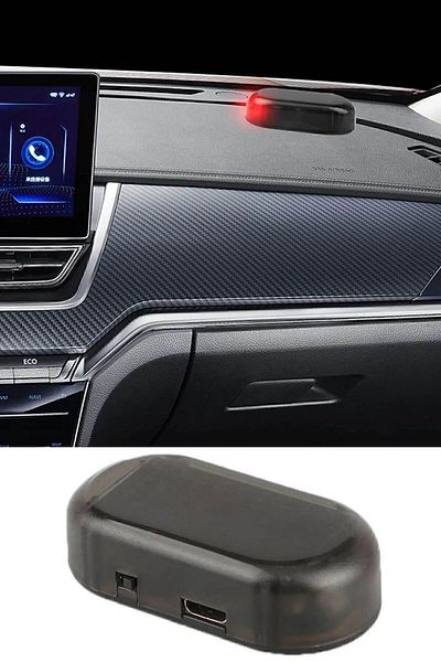 Sea Home Red Color Car Solar Powered Anti-Theft Deterrent Alarm Led 1 Piece M-498