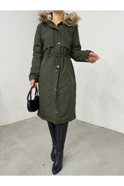 HİJABAYA Μακρύ μαντήλι με κουκούλα με επένδυση από βελούδο μέσα και κορδόνια στο κάτω μέρος