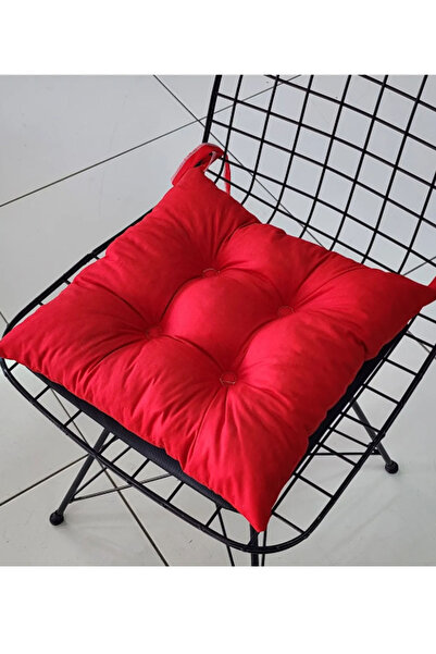 Hediye Nest Pofidik Kırmızı 40x40 Cm Bağcıklı Sandalye Minderi