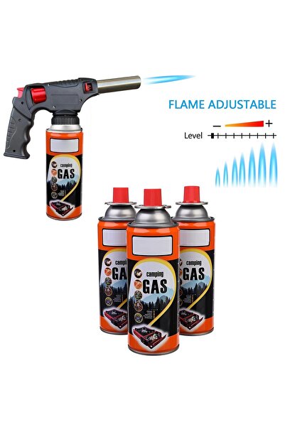Depolife Kamp Gazlı Yüksek Alevli Pürmüz Seti 3 lü Kamp Gazı ve Tabanca Pürmü...