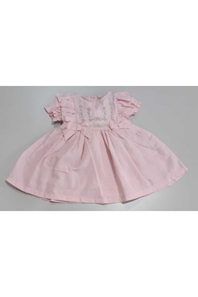 Sönmez Baby KABARTMA ÇİÇEK DESEN ROBALI LÜX BEBE ÇOCUK ELBİSE