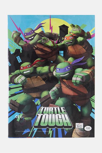 Ninja Turtle دفتر ملاحظات لمرحلة ما قبل المدرسة، 100 ورقة، مجموعة خضراء/سوداء