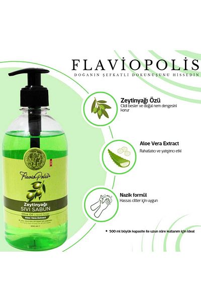 FLAVİOPOLİS Flaviopolis 500ml Olive Oil Liquid Soap
