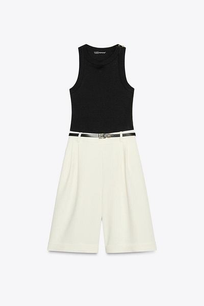 BRGCLOTHING Z.R Women's Belted Shorts Jumpsuit