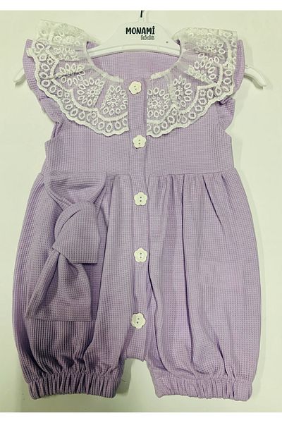 monami kids Lace Collar Jumpsuit