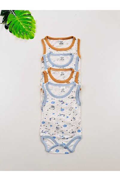 EFU BABY 4'lü Ekonomik Esnek Erkek Bebek Atlet Body