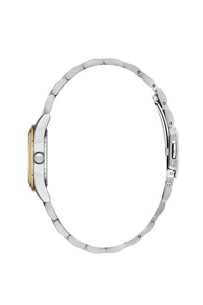 Daniel Klein Retro Women Wrist Watch Yellow Silver