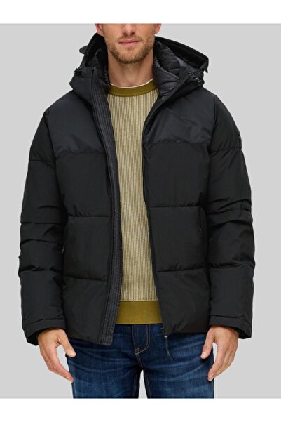 s.Oliver Men's quilted jacket, with hood and Regular fit,