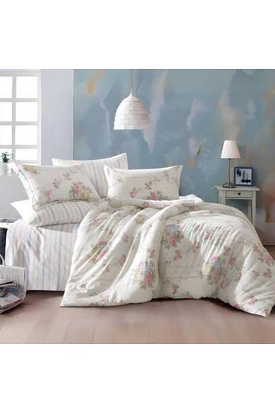 Pearrlla Modern Korean Style Small Rose 6 Piece Bedding Set