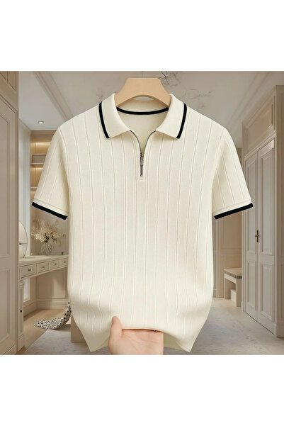 LC Waikiki 100% Cotton Knitwear Polo Neck Zippered T-Shirt Stylish and High Q...