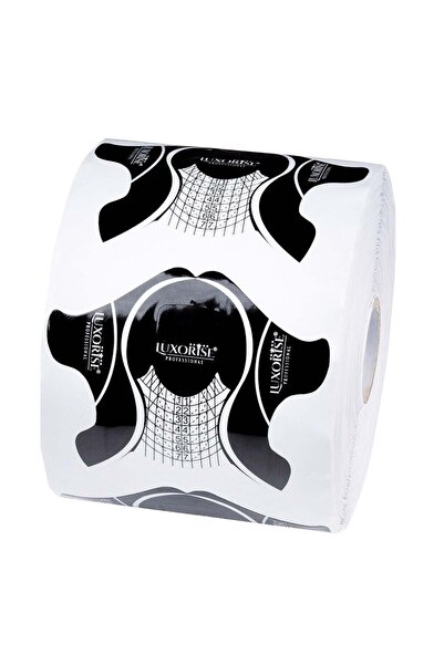 LUXORISE Șabloane de unghii cu gel din plastic negru, 500 buc