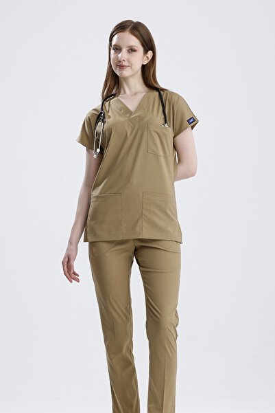 uçak iş giyim Bež CORE-FLEX Sa likrom hirurško odelo, gornji i donji deo, uni...