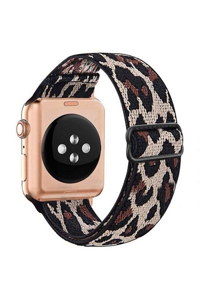 REDz Accessories Elastic Strap, Compatible With Apple Watch, Adjustable, Light Leopard - 38/40/41 Mm