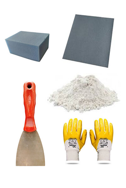 HAFSER Duvar Tamir Seti 2 Kg Sıva Alçısı, Spatula,zımpara,sıva Süngeri,eldive...