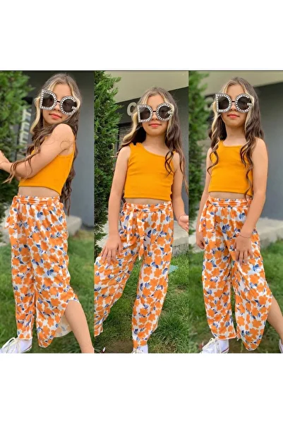 zeynoshkids Girl's Digital Print Baggy-Camisole Blouse 2 Piece Eid Suit