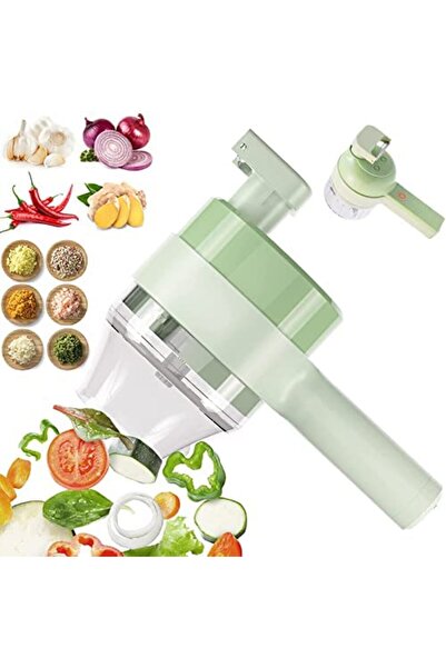 MACVI Macvi® electric chopper green, multifunctional, ideal for vegetables, meat and fruit, 300W