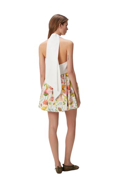 BRGCLOTHING Women S Floral Print Halter Neck Mini Summer Dress with Double Breasted Neckline – Colorful Design