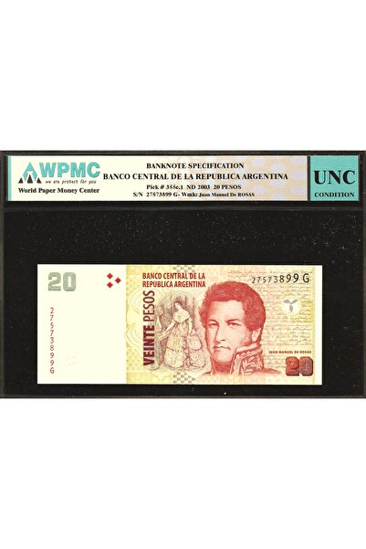 ARJANTİN 20 PESOS PICK#355c ND 2003 KOLEKSİYONLUK PARA