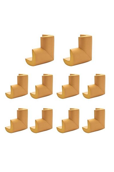 zola Set of 10 foam corner protectors, 6x3.5x2 cm, yellow