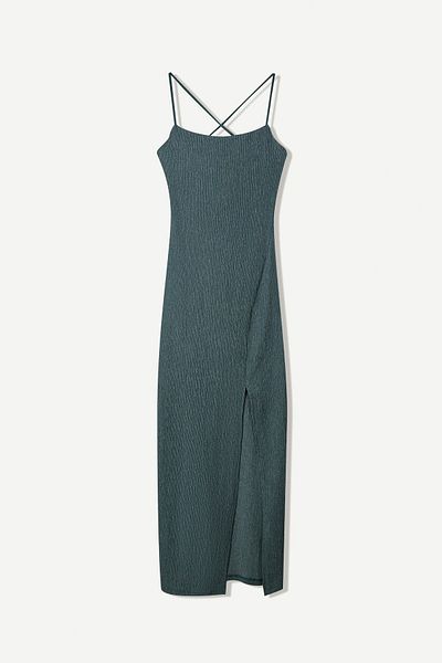 Bershka Strappy rustic midi dress