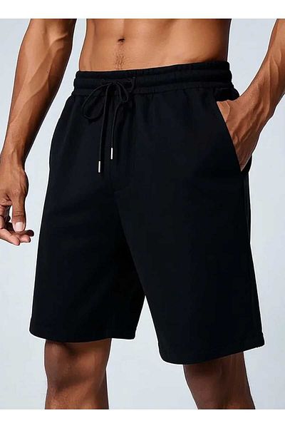 SURMARİ Άνετο Unisex χτενισμένο βαμβακερό αθλητικό σορτς