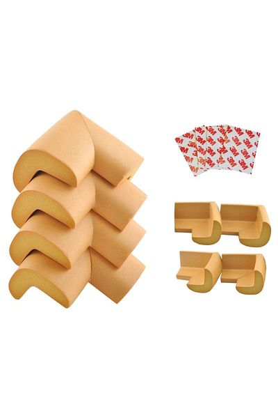 zola Set of 4 foam corner protectors, 5x5x3 cm, brown