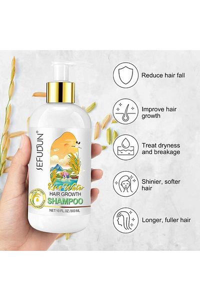 NOVA KISS Premium Fermented Rice Extract And Biotin Shampoo For Hair Growth, 300 ml