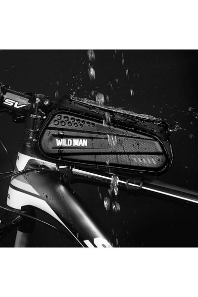 REDz Accessories Suport pentru biciclete cu suport pentru telefon, impermeabil, 1L, Wildman ES3, 4"-7", negru