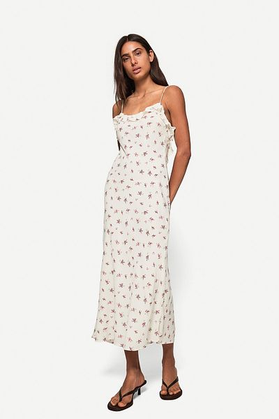 Bershka Printed strappy midi dress