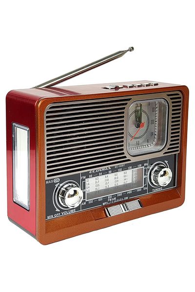 evche Rechargeable radio supports 8 bands and features multiple functions including USB, TF card, Bluetooth and flashlight.